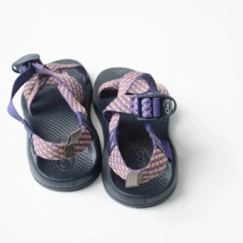 Chaco Kids Purple Patterned Strap Sandals